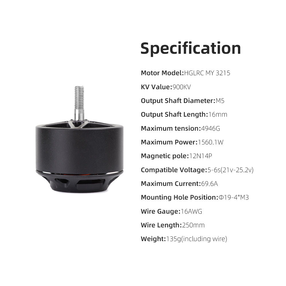 HGLRC MY 3215 900KV Brushless Motor - 1PC