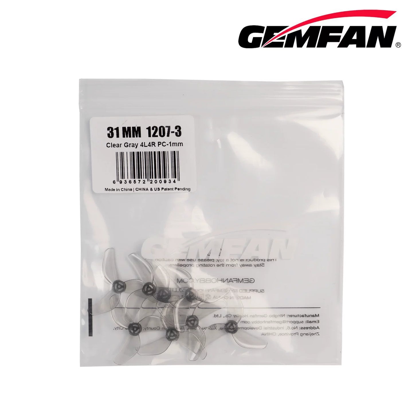 60Pairs(60CW+60CCW) - Gemfan 31mm 1207 PC 3-Blade propeller