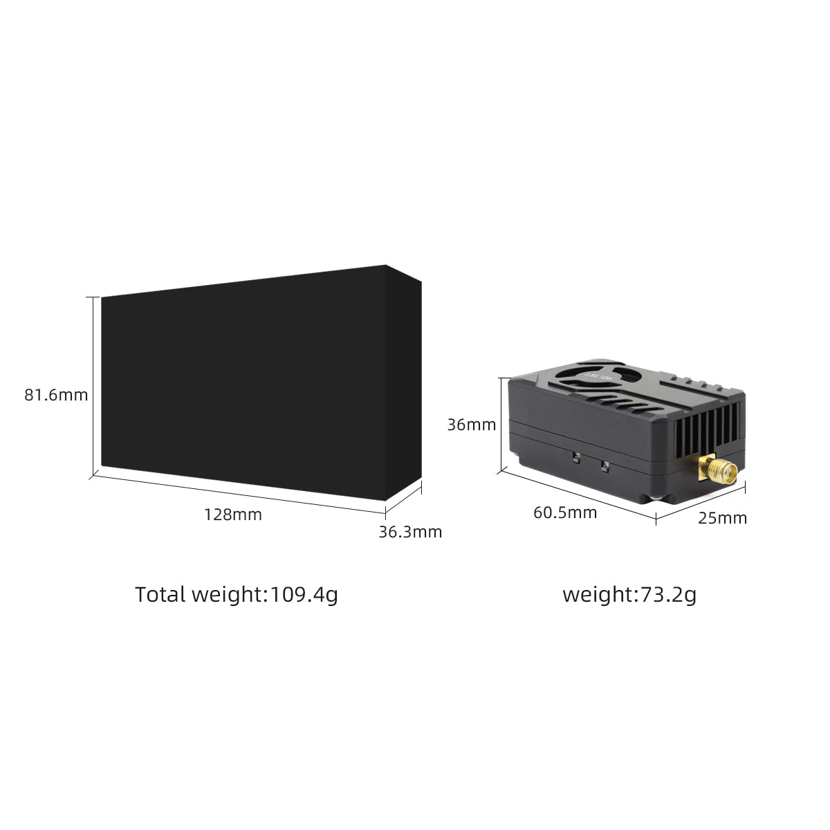 HGLRC 5.8G 80CH 10W FPV VTX 2-8S LiPo