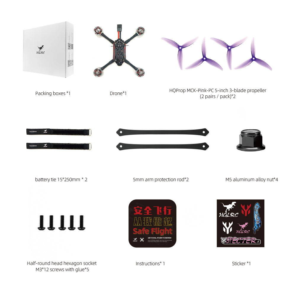 HGLRC Wind5 Lite V2 Racing Drone - ELRS 2.4G