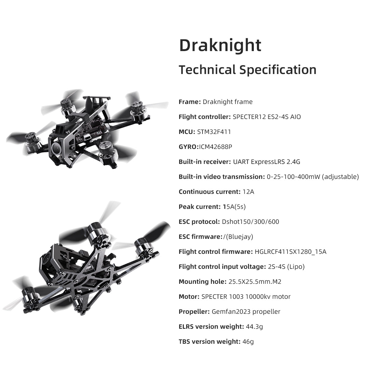HGLRC Draknight 2inch Toothpick FPV Drone