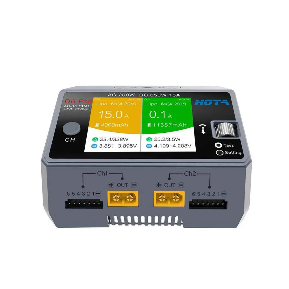 HOTA D6 Pro 325W 15A 1-6S Dual Channel AC/DC Smart Charger