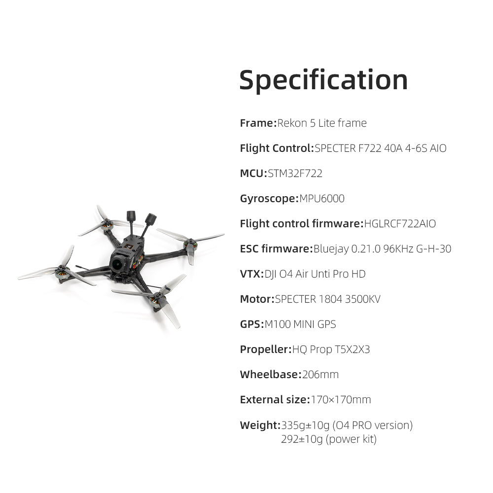 HGLRC Rekon5 Lite 5inch Long-Range FPV Drone