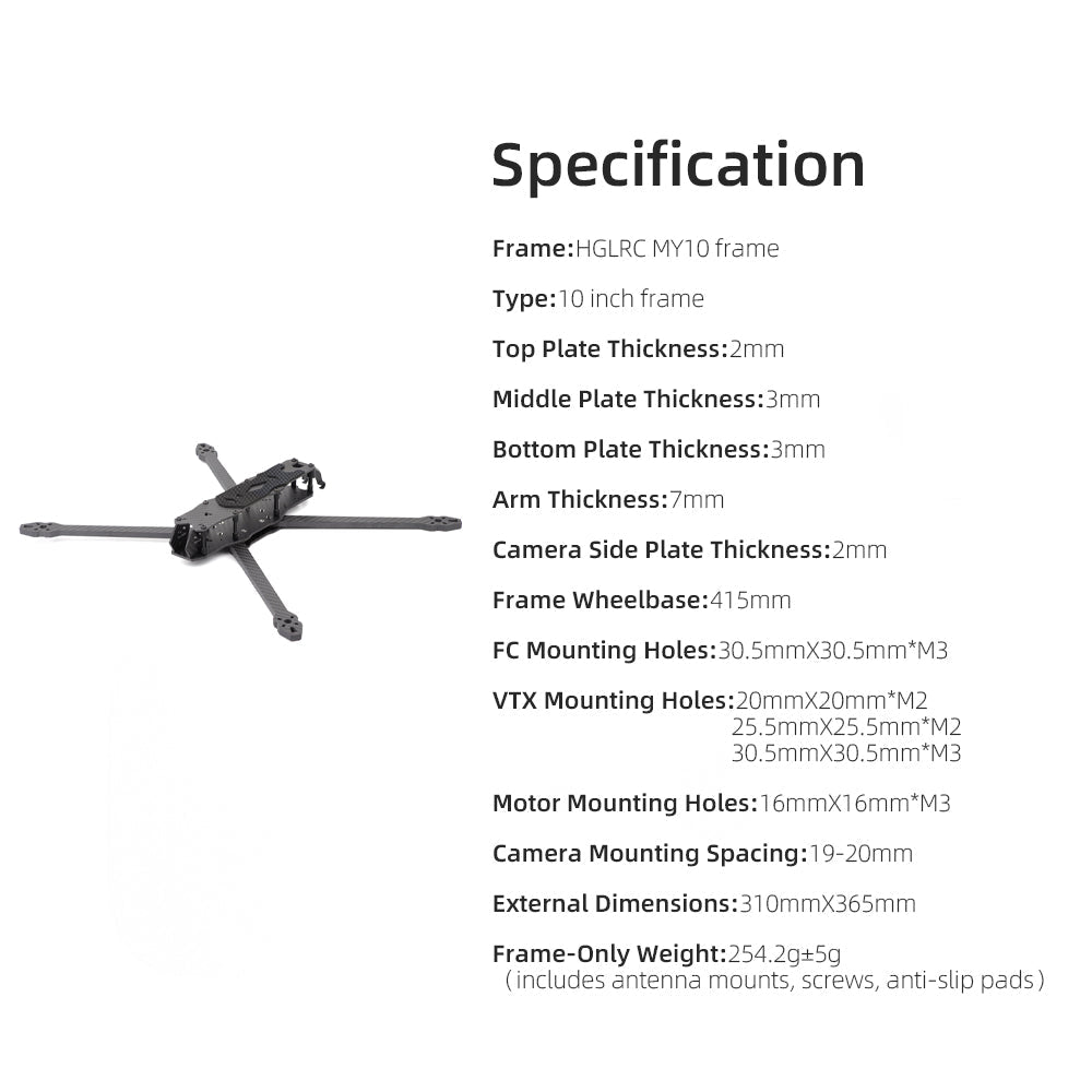 HGLRC MY10 10inch Long-Range & Payload FPV Frame