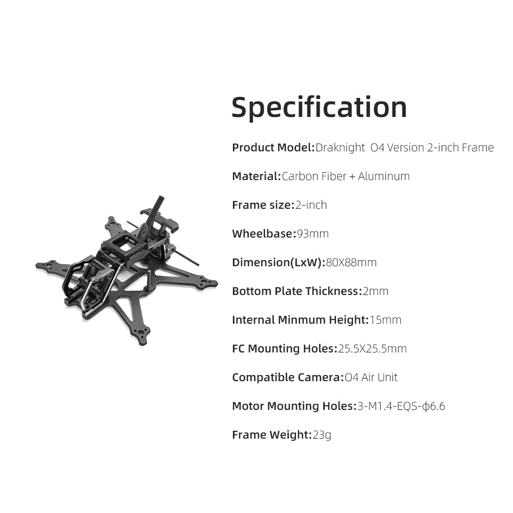 HGLRC Draknight 2inch O4/Analog FPV Frame
