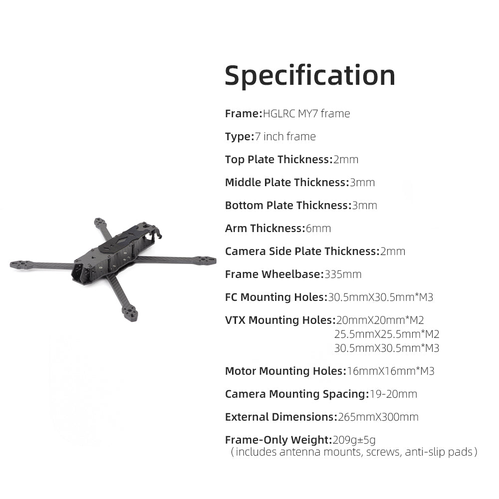 HGLRC MY7 7inch Long-Range & Training FPV Frame