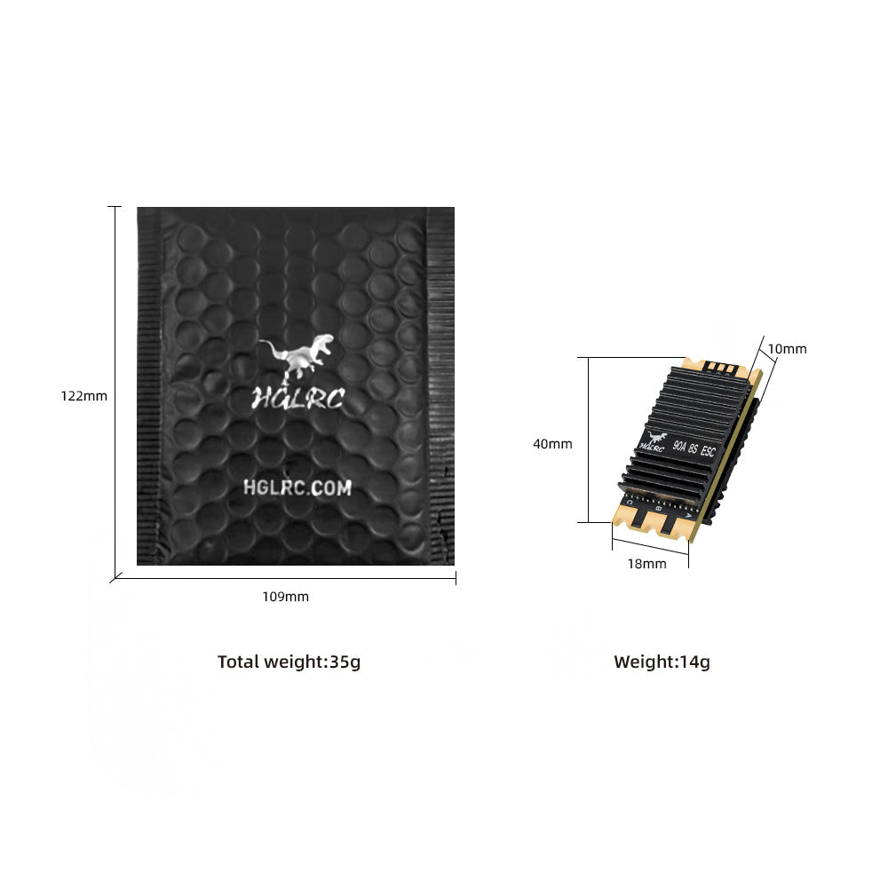 HGLRC 90A 8S 32-bit V2 Single ESC for FPV