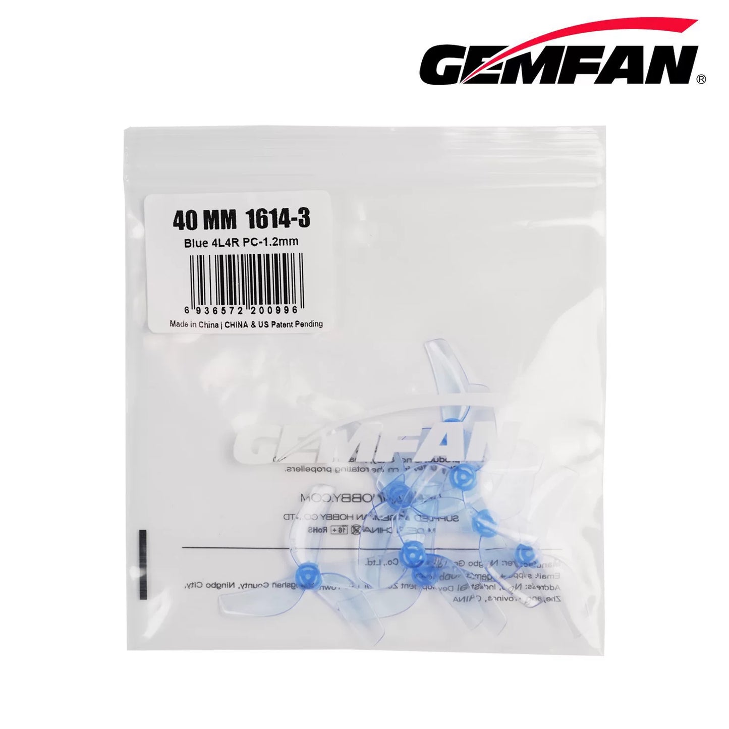 60Pairs(60CW+60CCW) - Gemfan 40mm 1614 PC 3-Blade Propeller
