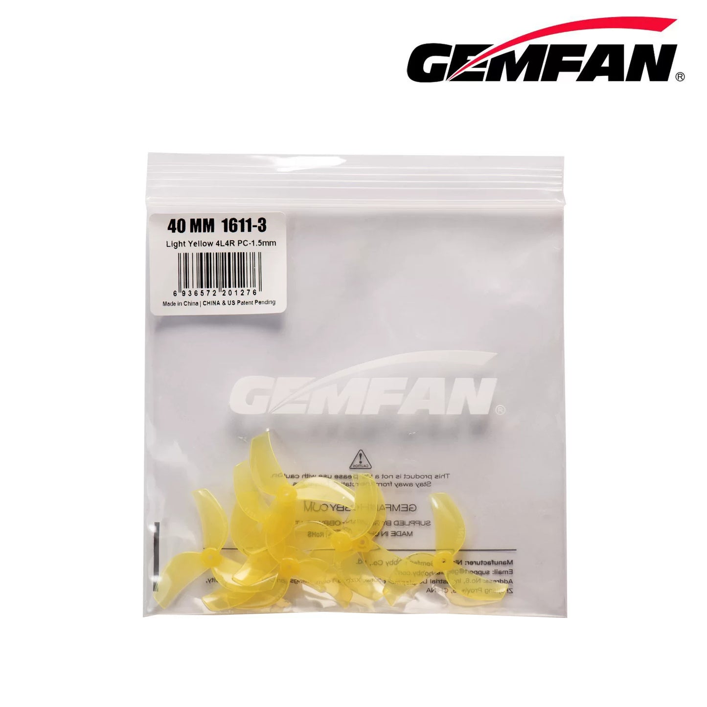 60Pairs(60CW+60CCW) - Gemfan 40mm 1611 PC 3-Blade Propeller