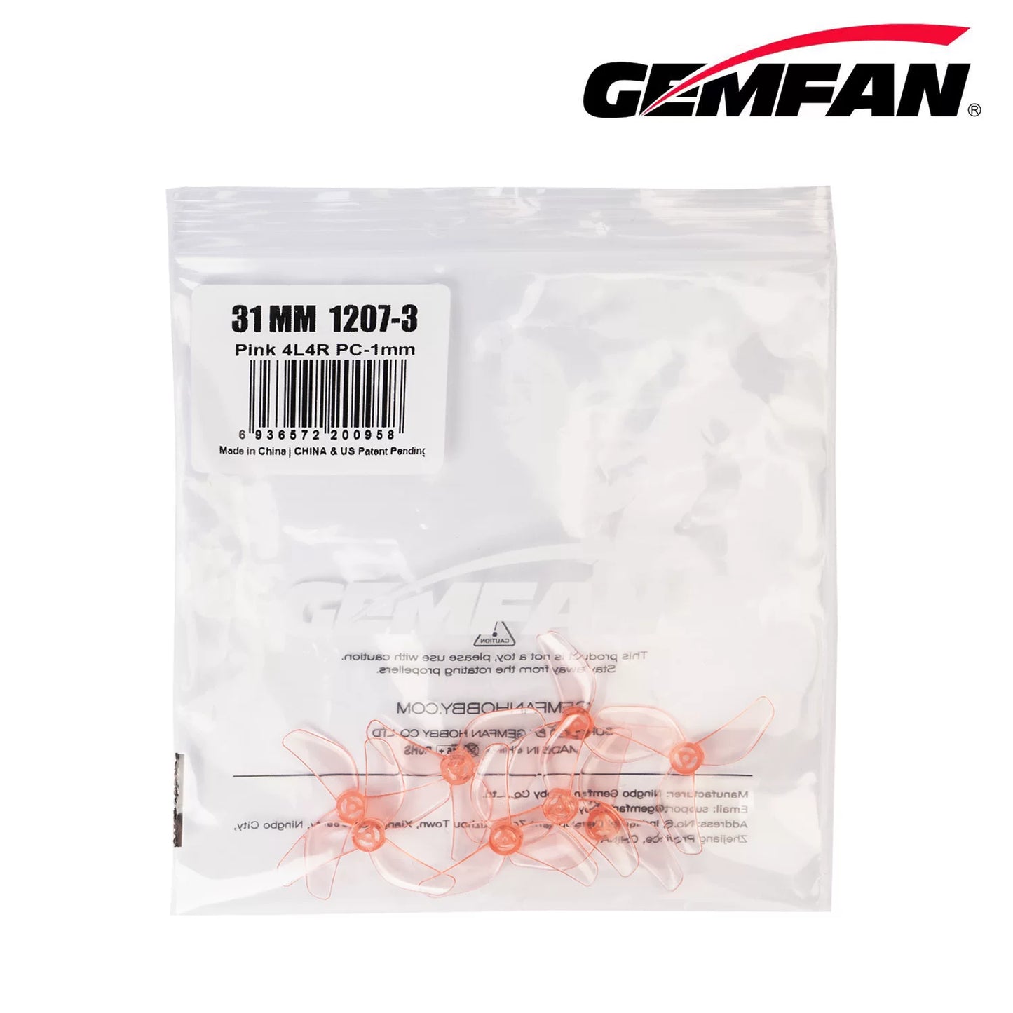 60Pairs(60CW+60CCW) - Gemfan 31mm 1207 PC 3-Blade propeller