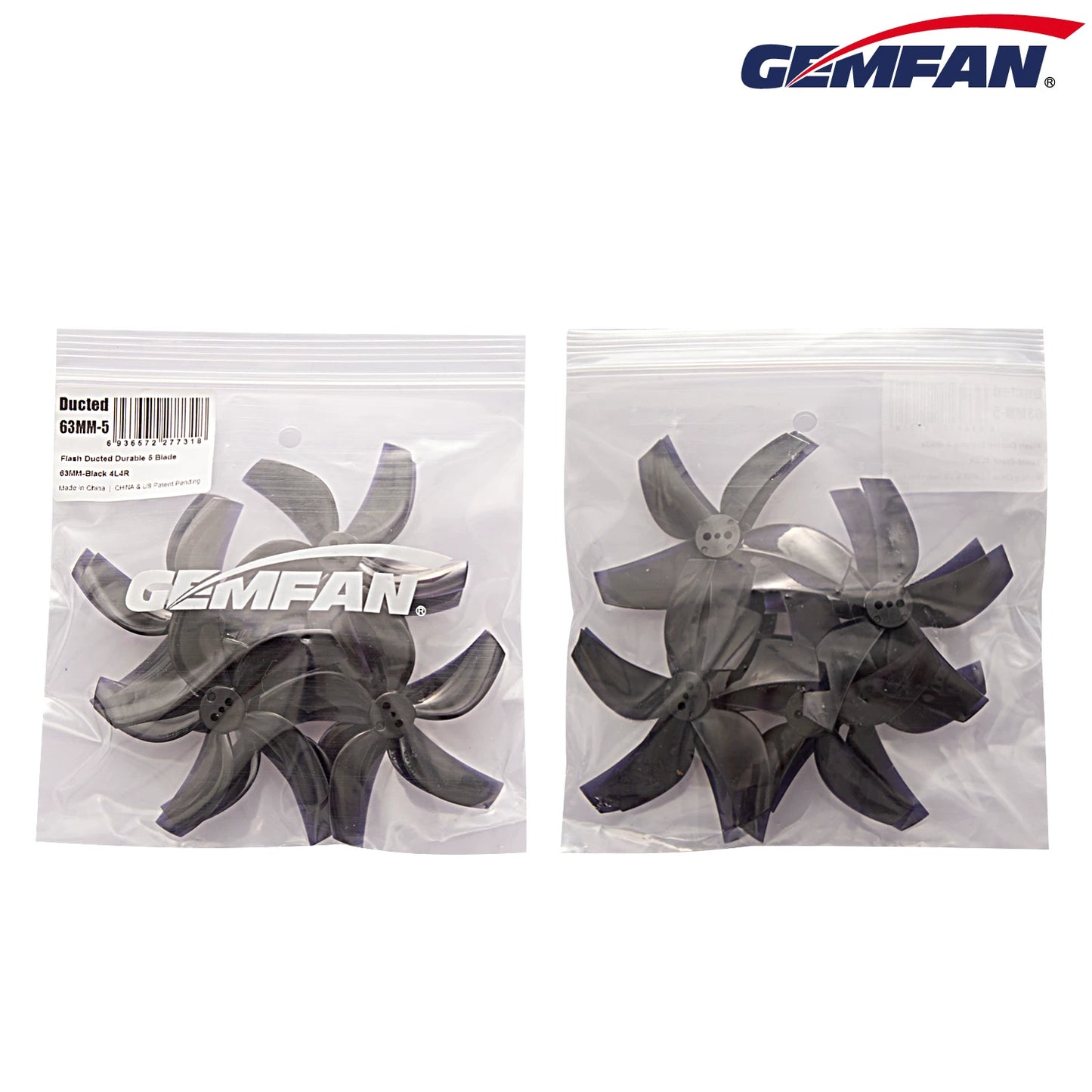 60Pairs(60CW+60CCW) - Gemfan D63 Ducted PC 63mm 5-Blade Propeller