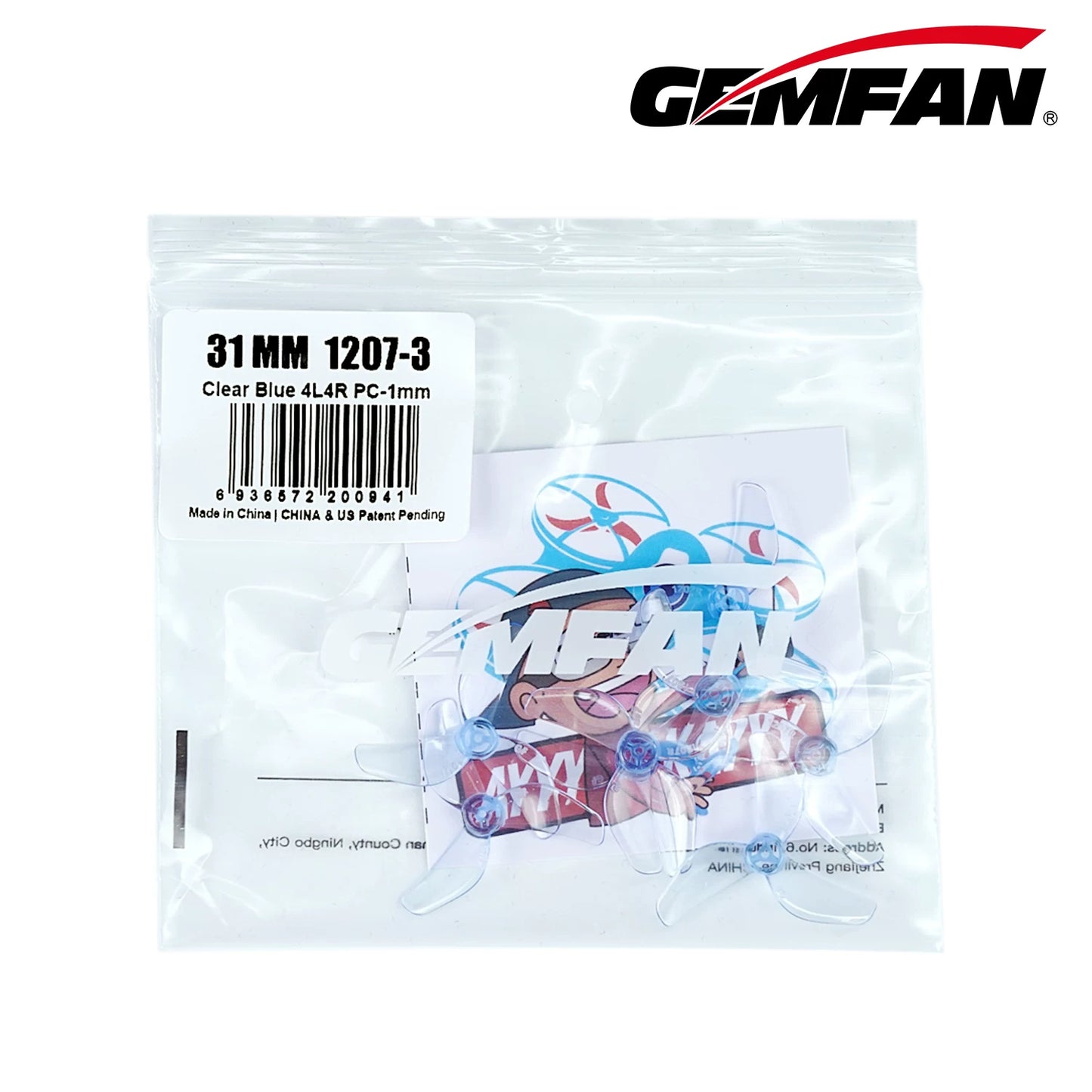 60Pairs(60CW+60CCW) - Gemfan 31mm 1207 PC 3-Blade propeller