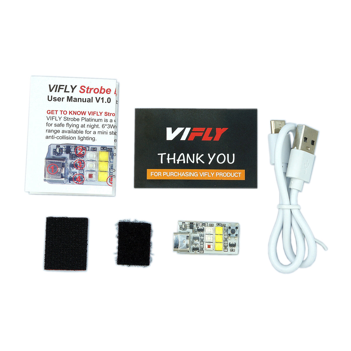 VIFLY Strobe Platinum - 6 Cree Led Lights 1000 Lumen FAA Compliant Drone Strobe