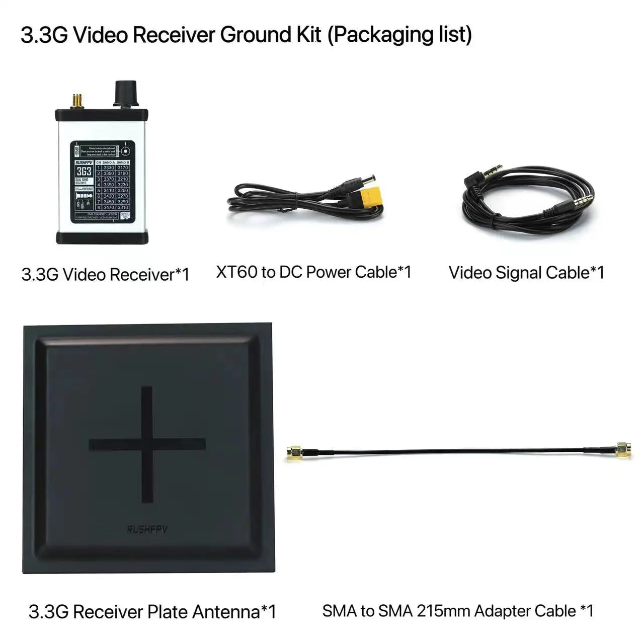 RUSHFPV 3.3G VIDEO RECEIVER GROUND KIT - Without DVR