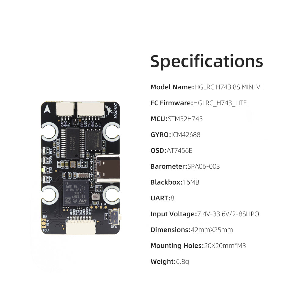 HGLRC H743 8S MINI V1 Flight Controller