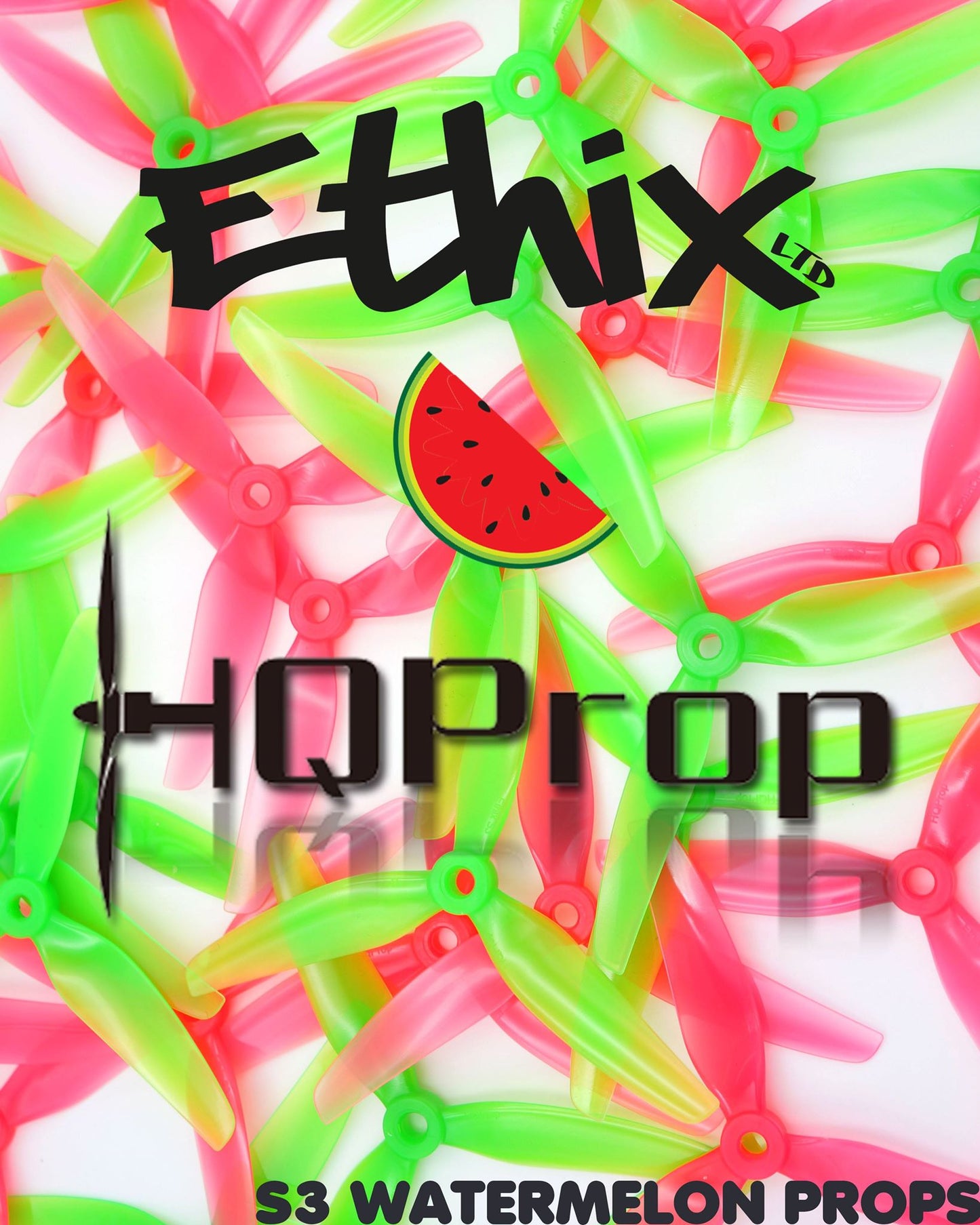 HQPROP Ethix S3 Prop Watermelon (10CW+10CCW)-Poly Carbonate