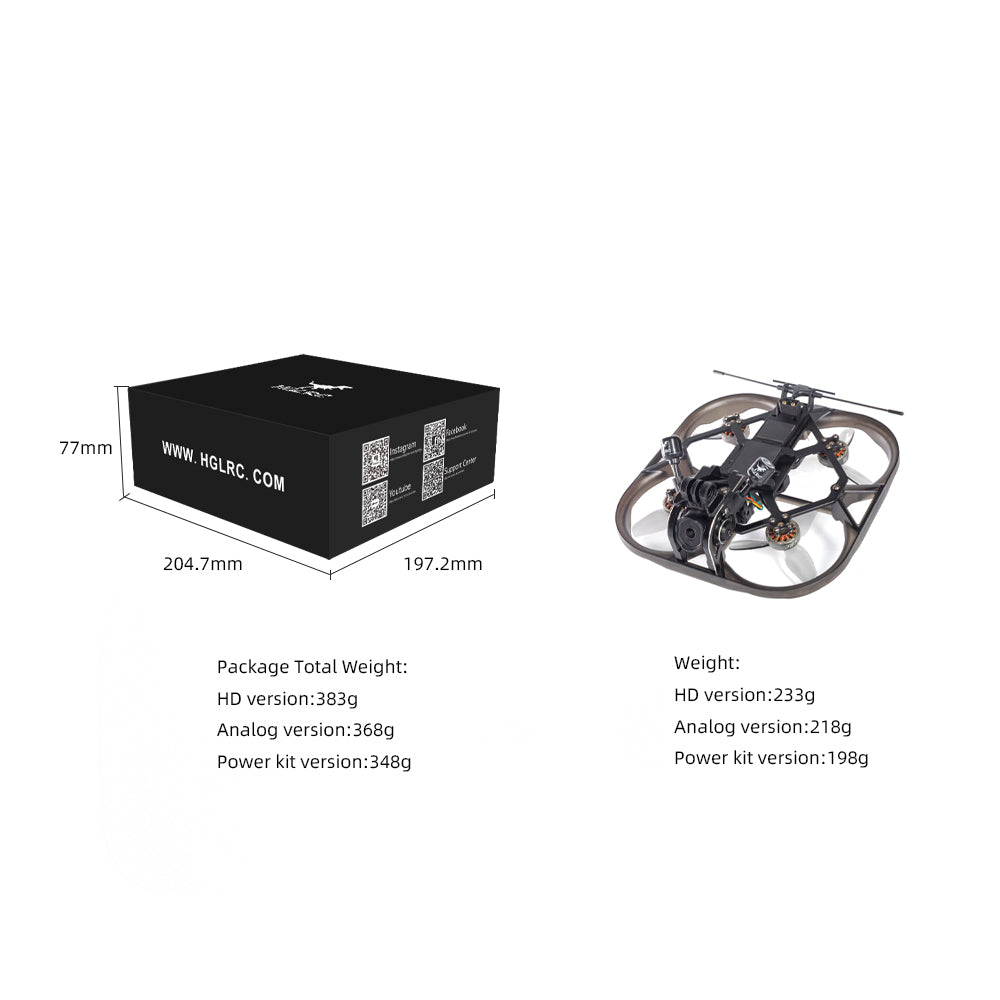 HGLRC Talon Pro Analog/ HD FPV Cinewhoop with RGB LED Light Bar