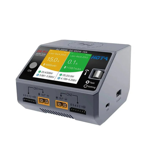 HOTA D6 Pro 325W 15A 1-6S Dual Channel AC/DC Smart Charger